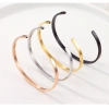 Trendy brand bracelet, stainless steel bracelet, C-shaped inspirational engraved, creative and funny bracelet, smooth plate bracelet Specification image